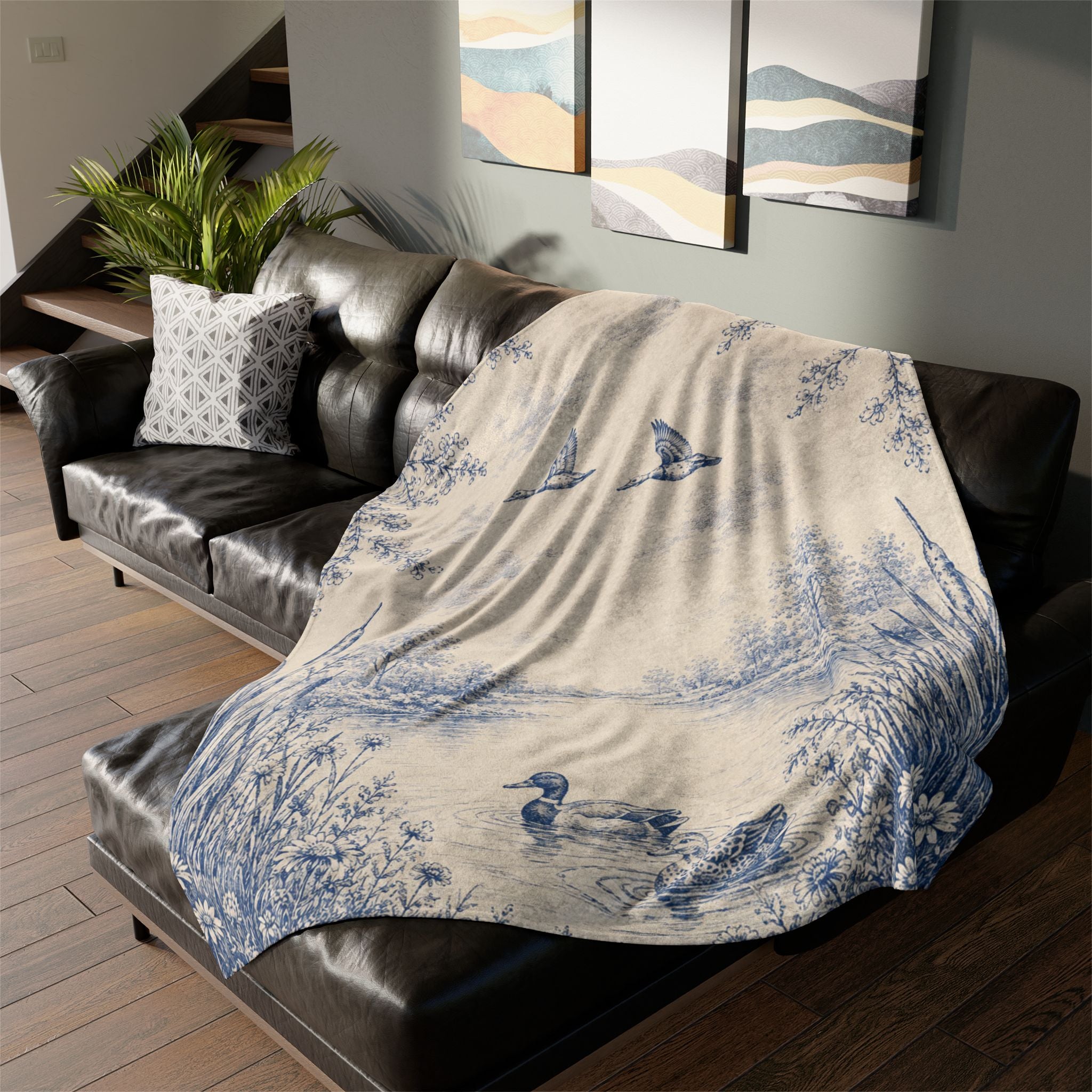 Blue Duck Pond - Plush Throw