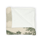 Country Farmhouse Throw Blanket — Vintage Barn, Windmill & Longhorn Scene