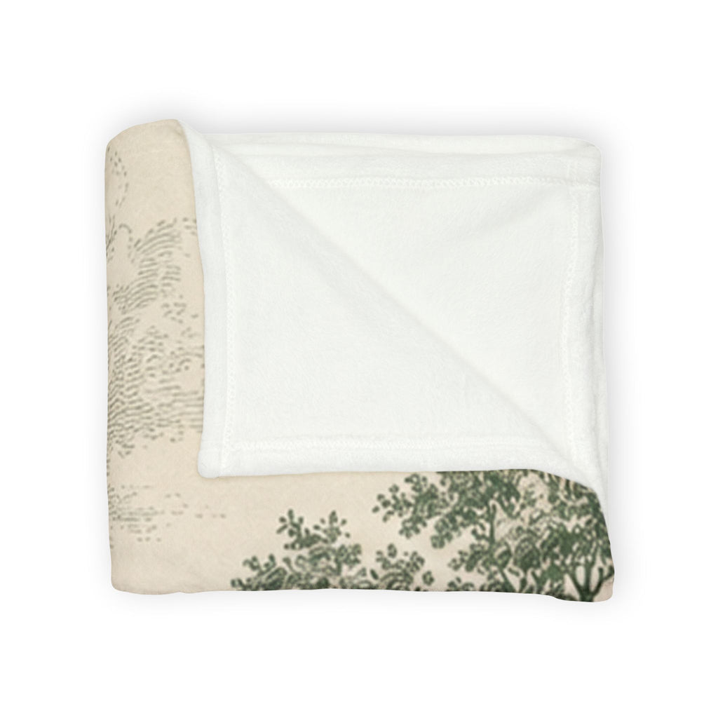 Country Farmhouse Throw Blanket — Vintage Barn, Windmill & Longhorn Scene