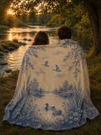 Blue Duck Pond - Plush Throw